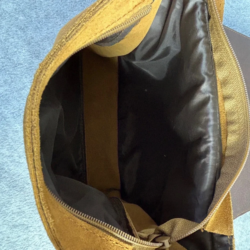 PERUVIAN SOUL Suede & Manta Messenger Bag‎ Olive Adjustable Strap Handcrafted
